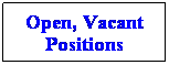 Text Box: Open, Vacant Positions
